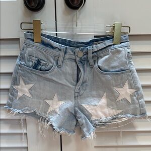 Blank NYC Blue and White Star Jean Shorts